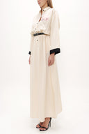 Beige Belted maxi dress 92433