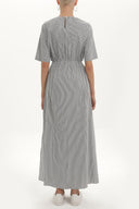 Black Striped Elastic maxi dress 92434