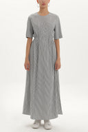 Black Striped Elastic maxi dress 92434