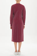 Burgundy Slim fit midi dress 92442
