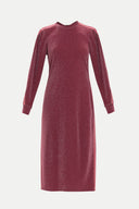 Burgundy Slim fit midi dress 92442