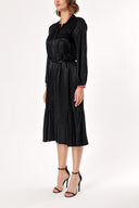 Black Red Ruffle midi shirt dress 92483