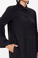 Black Front button pleated dress 92495