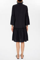 Black Front button pleated dress 92495