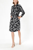 Black WIDE CUT PATTERNED DRESS 92517