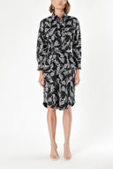 Black WIDE CUT PATTERNED DRESS 92517