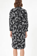 Black WIDE CUT PATTERNED DRESS 92517