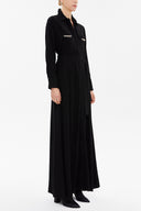 Black Pocket and accessory detail maxi dress 92546