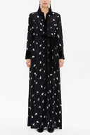 Black Velvet mix wide cut maxi dress 92568