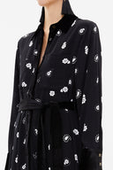 Black Velvet mix wide cut maxi dress 92568
