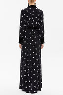 Black Velvet mix wide cut maxi dress 92568