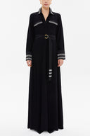 Black White Waistband, pocket maxi dress 92588