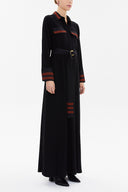 Black Red Waistband, pocket maxi dress 92588