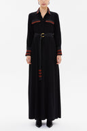 Black Red Waistband, pocket maxi dress 92588