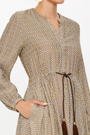 Khaki Balloon sleeve mini dress 92631