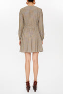 Khaki Balloon sleeve mini dress 92631