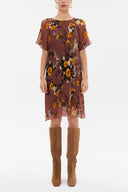 Dried Rose Pleated mini dress 92638