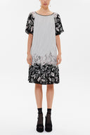 Patterned Pleated mini dress 92638