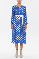 Blue Waistband, button front midi dress 92666