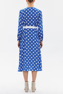 Blue Waistband, button front midi dress 92666