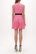 Pink Pleated sleeveless mini dress 92703