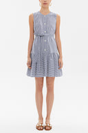 Striped Pleated sleeveless mini dress 92703