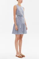 Striped Pleated sleeveless mini dress 92703
