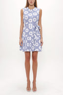 Spotted Pleated sleeveless mini dress 92703