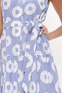 Spotted Pleated sleeveless mini dress 92703