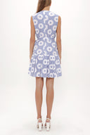 Spotted Pleated sleeveless mini dress 92703