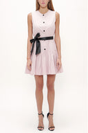 Light Pink Pleated sleeveless mini dress 92703