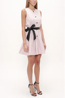 Light Pink Pleated sleeveless mini dress 92703