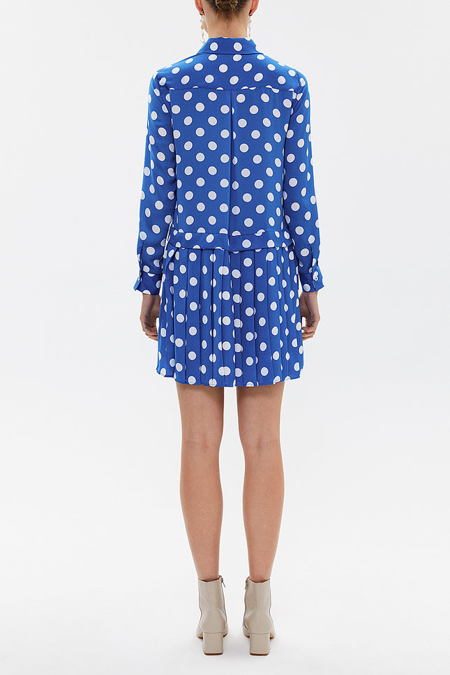 Spotted Pleated mini dress 92725