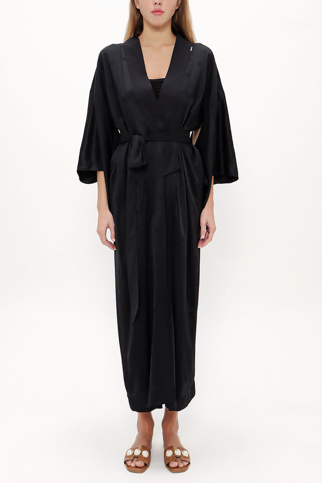 Uzun Kimono Kemerli Elbise 92737