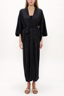 Black Long kimono belted dress 92737