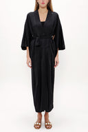 Black Long kimono belted dress 92737