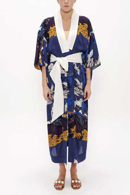 Uzun Kimono Kemerli Elbise 92737
