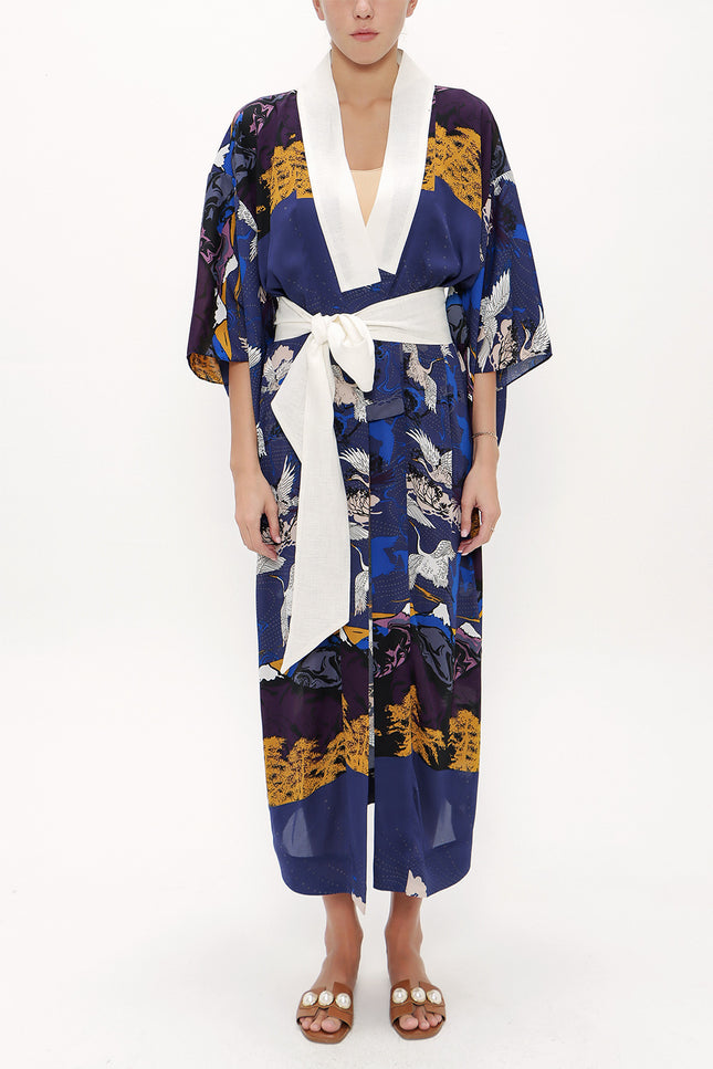 Uzun Kimono Kemerli Elbise 92737