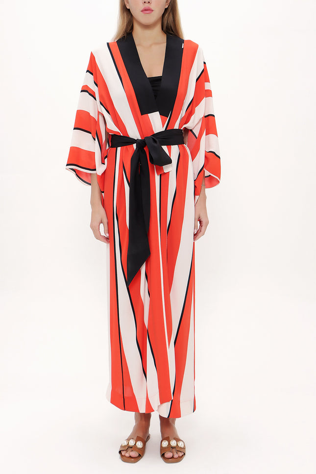 Uzun Kimono Kemerli Elbise 92737