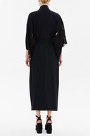 Black Long kimono belted dress 92737
