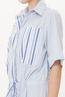 Blue Striped wide cut midi dress 92745