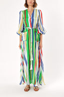 Green Striped Shirt Dress 92754