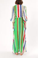 Green Striped Shirt Dress 92754