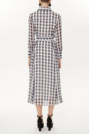 Black Button and Belted  Maxi dress   92758