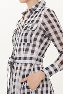 Black Button and Belted  Maxi dress   92758