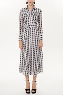 Black Button and Belted  Maxi dress   92758