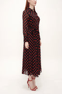 Red Button and Belted  Maxi dress   92758