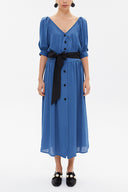 Blue V-neck maxi dress 92761