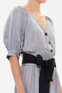 Gray V-neck maxi dress 92761