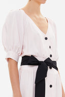 Pink V-neck maxi dress 92761